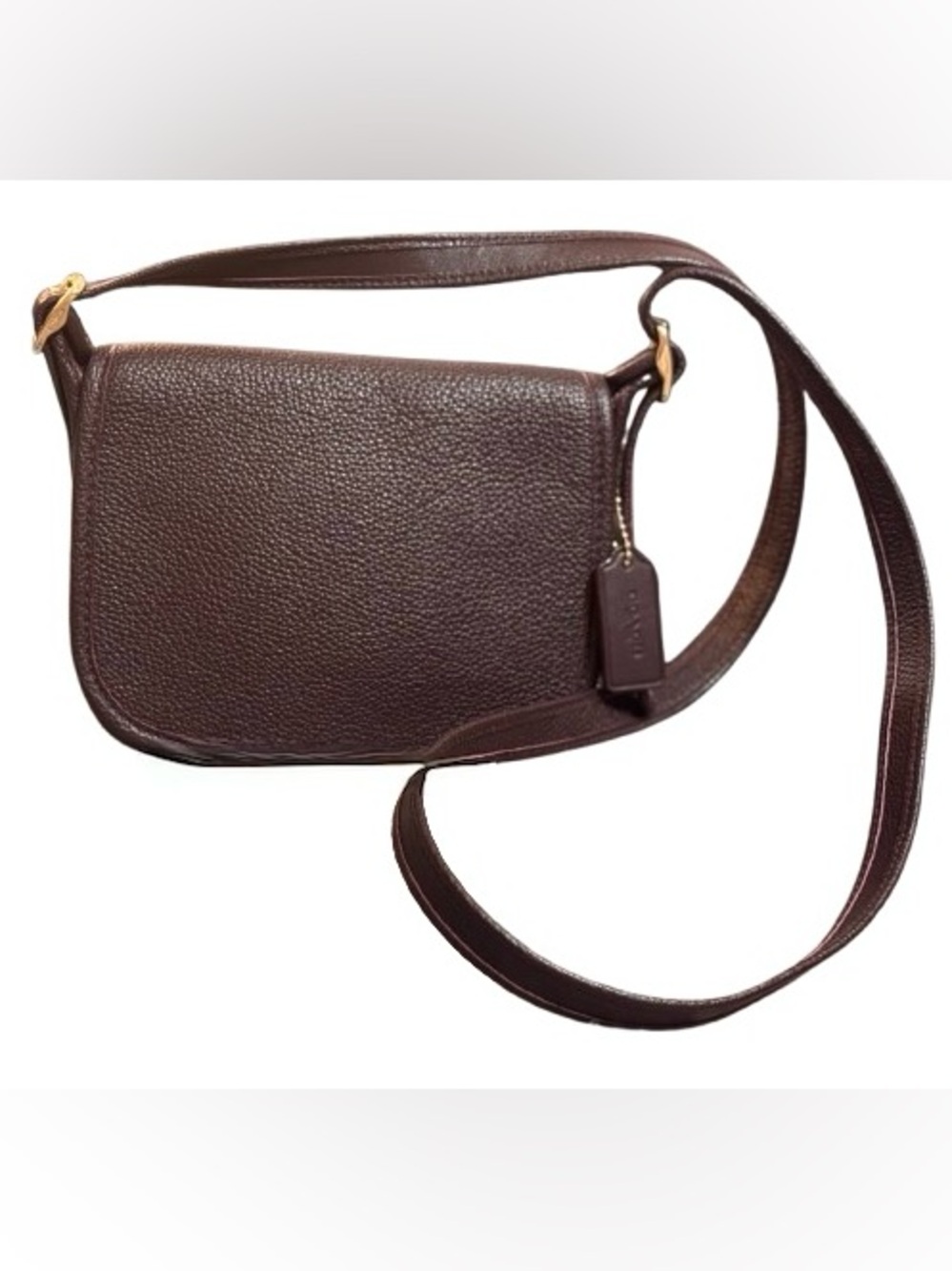 Coach F22811 Patricia Saddle Bag 18 Primrose Floral Gusset (Brown/Oxblood) - EUC